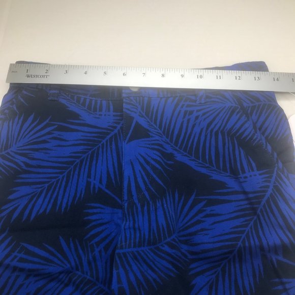 Wonder Nation Boy's Size 14 Adjustable Waist Flat Front Short Blue Palm Leaf New - Picture 8 of 13